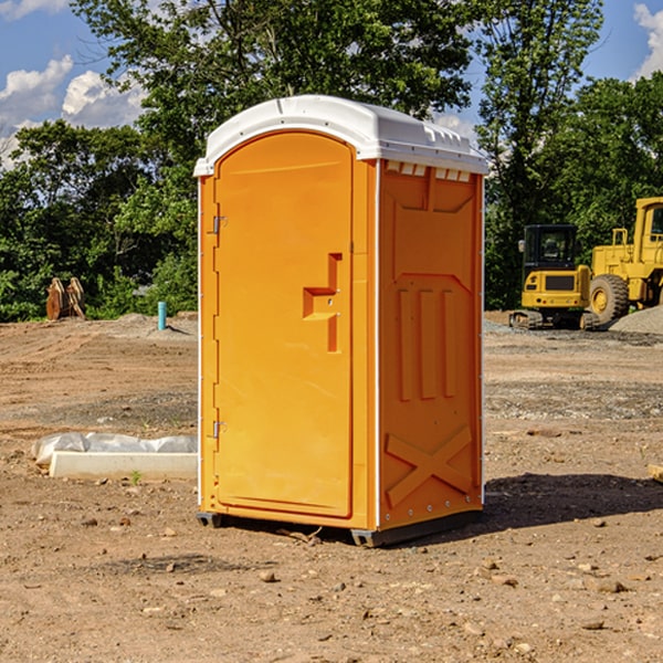 how often are the portable restrooms cleaned and serviced during a rental period in Newberry Indiana